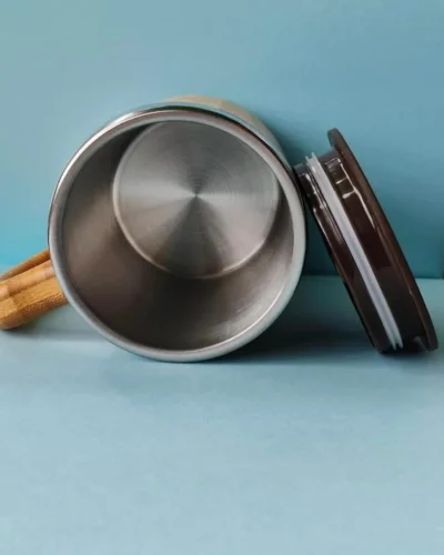 Bamboo coffee mug inside