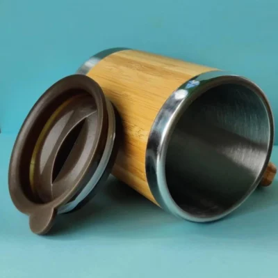 Bamboo coffee mug inside