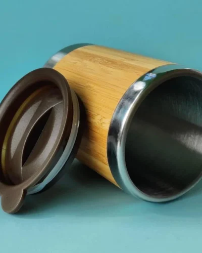 Bamboo coffee mug inside