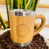 Bamboo coffee mug with handle