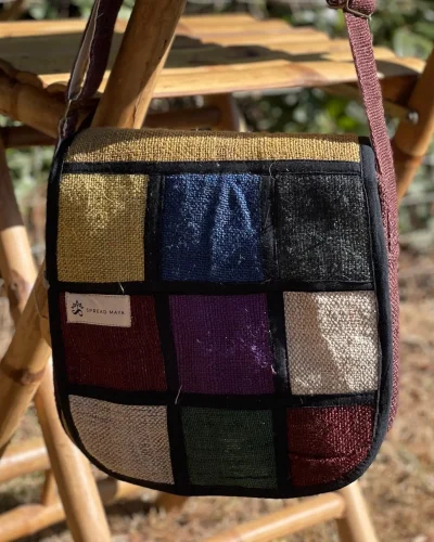 Hemp cross body bag front