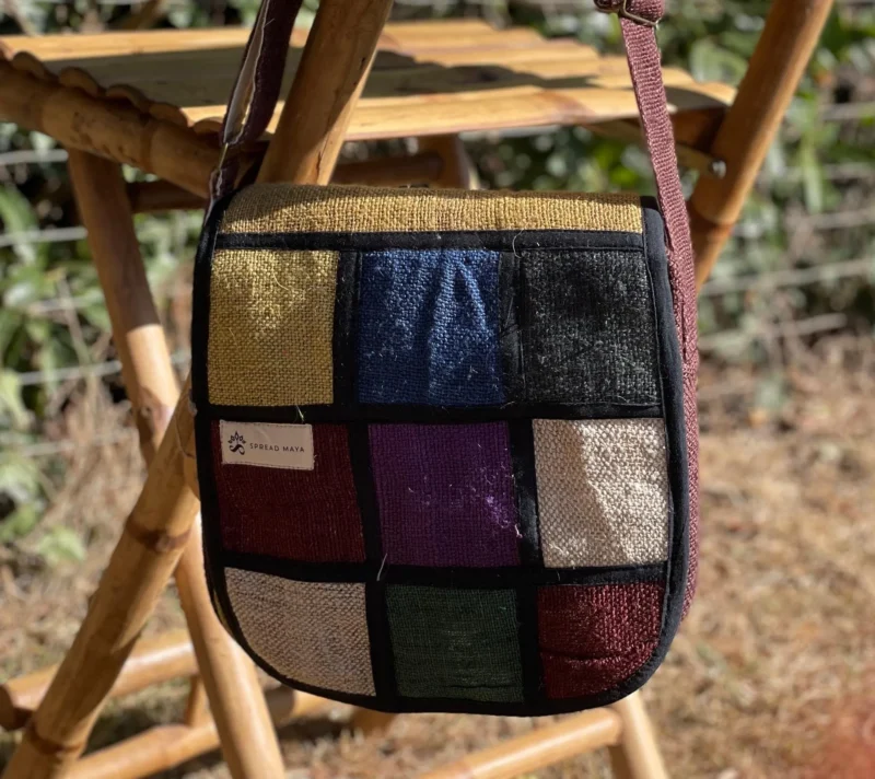 Hemp cross body bag front