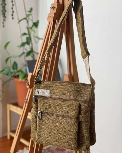 Hemp cross body bag front