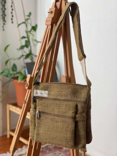 Hemp cross body bag front