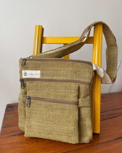 Hemp cross body bag front