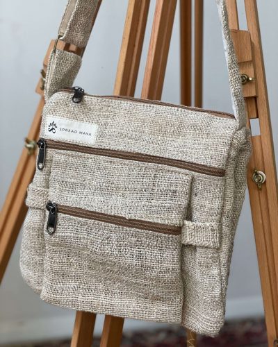 Hemp cross body bag front
