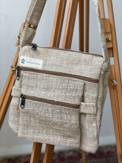 Hemp cross body bag front