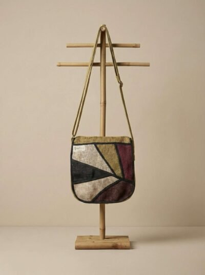 Brown Vibrant Hemp Side Bag | Eco Everyday Shoulder Bag - Image 4