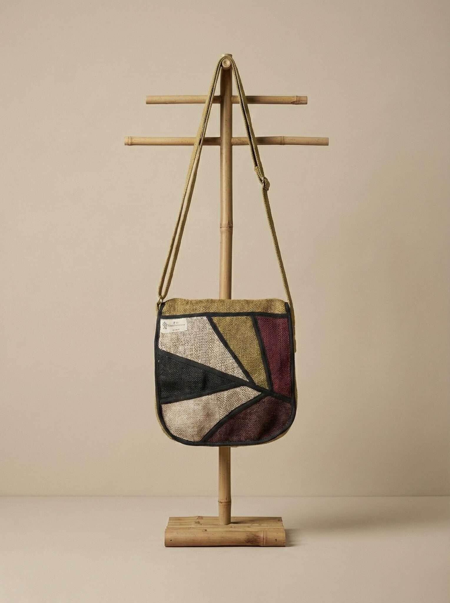 Brown Vibrant Hemp Side Bag | Eco Everyday Shoulder Bag - Image 4