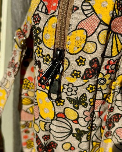 Mushroom mini backpack zipper