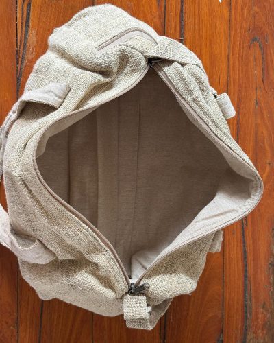 Natural duffle bag inside