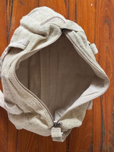 Natural duffle bag inside
