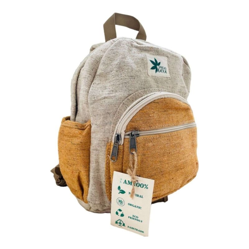 Orange mini backpack side view