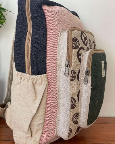 peace pink side of hemp laptop backpack