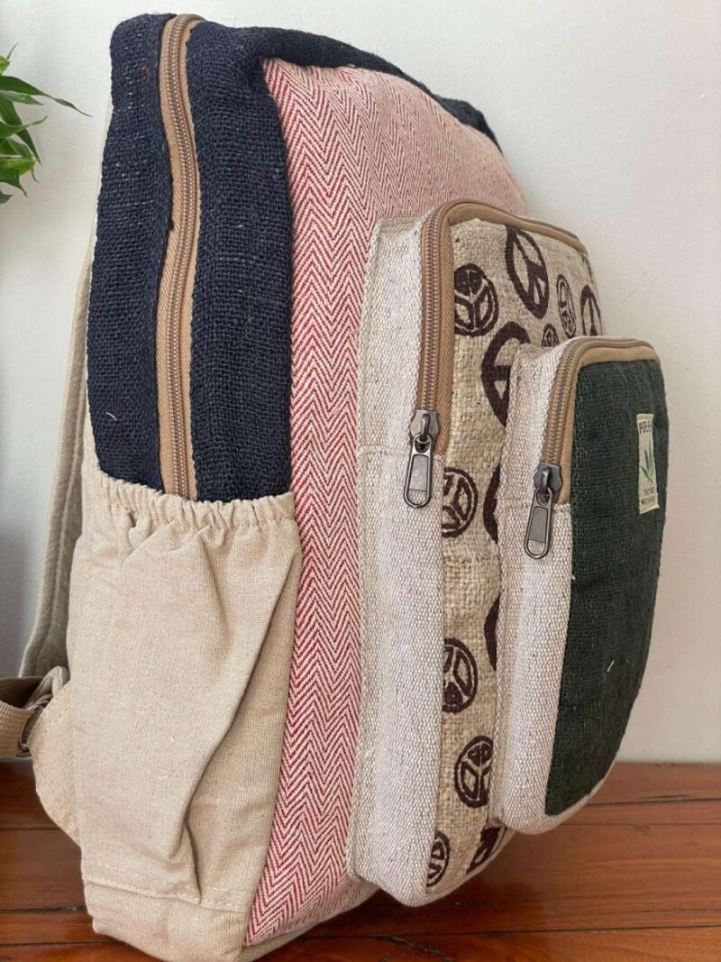 peace pink side of hemp laptop backpack