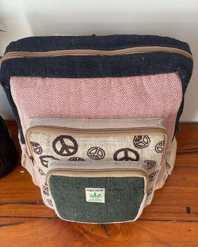 peace pink top hemp laptop backpack