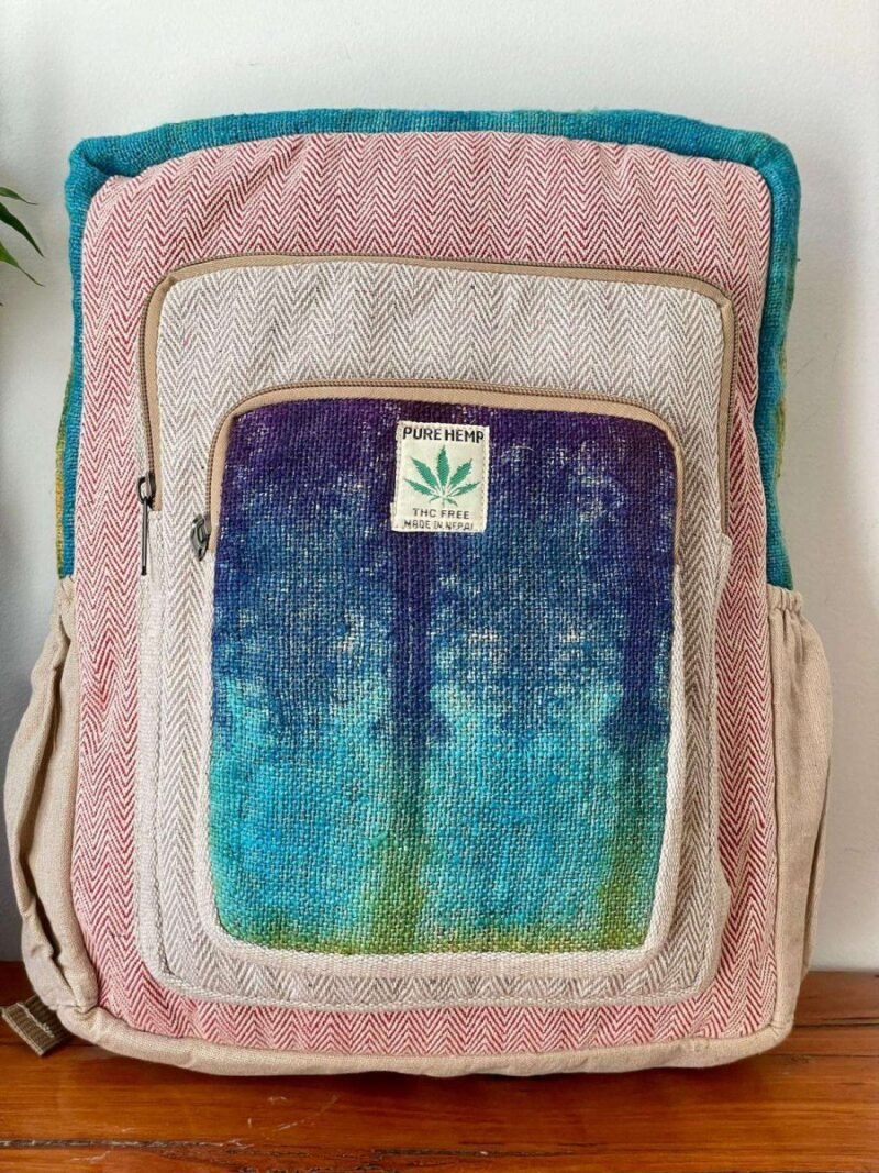 eco dyed rainbow laptop backpack