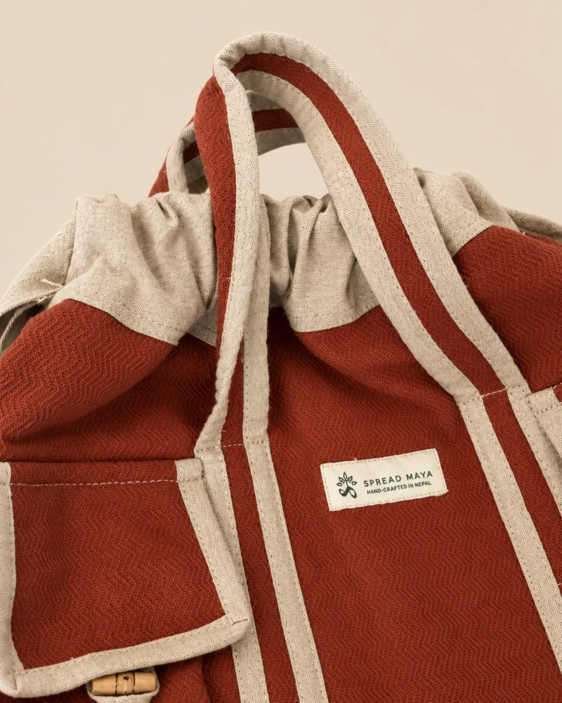 terratrek-drawstring-hemp-backpack-front-detail