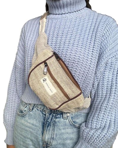beige hemp hipster fanny pack