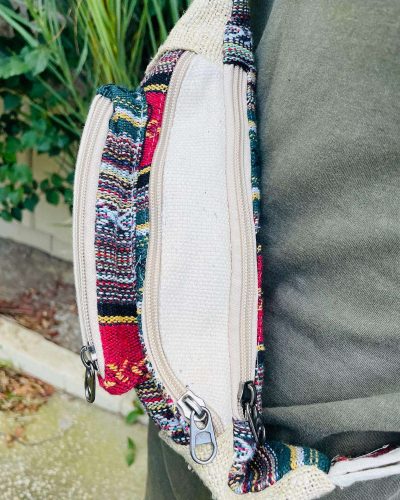 printed hemp bum bag top