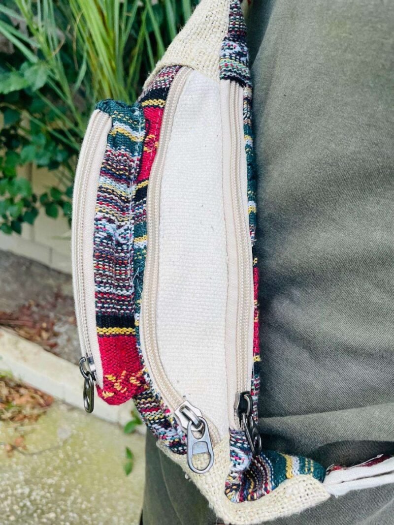 printed hemp bum bag top