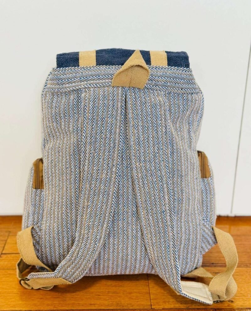 back view of dark blue urban backpack
