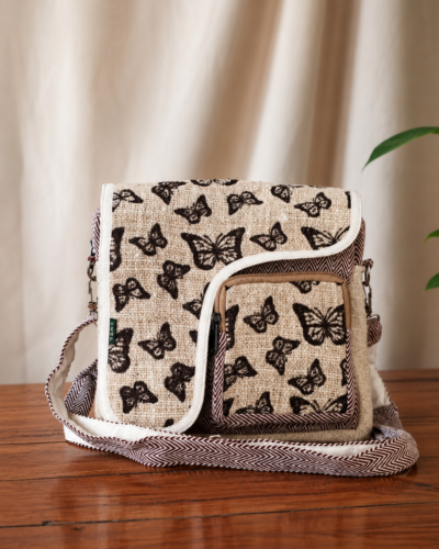 butterfly hemp side bag front