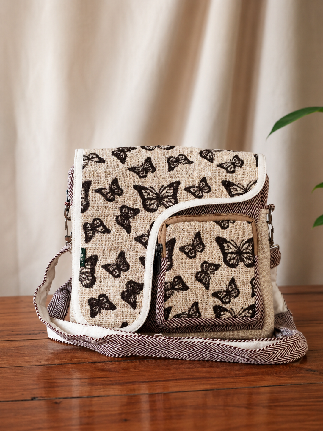 butterfly hemp side bag front