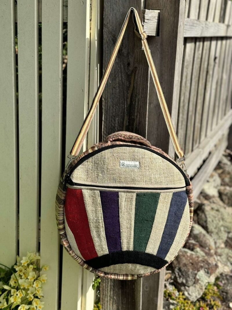 round sunrise designed side bag