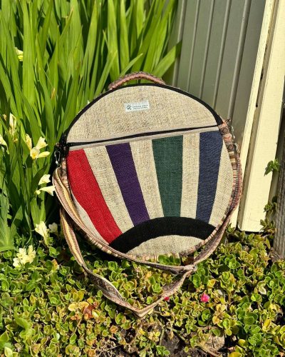 sunrays round shoulder bag in natural background