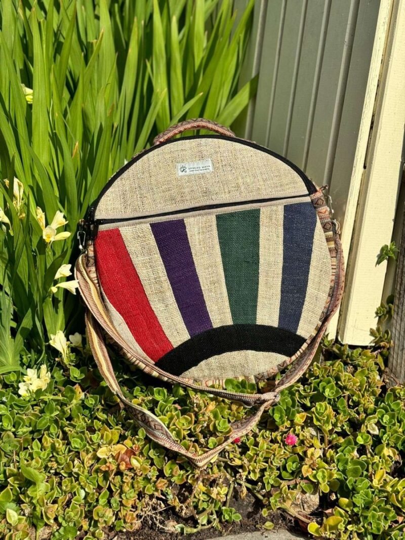 sunrays round shoulder bag in natural background