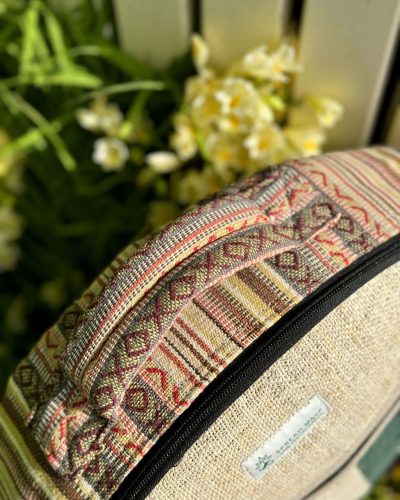 sunrays round hemp shoulder bag handle