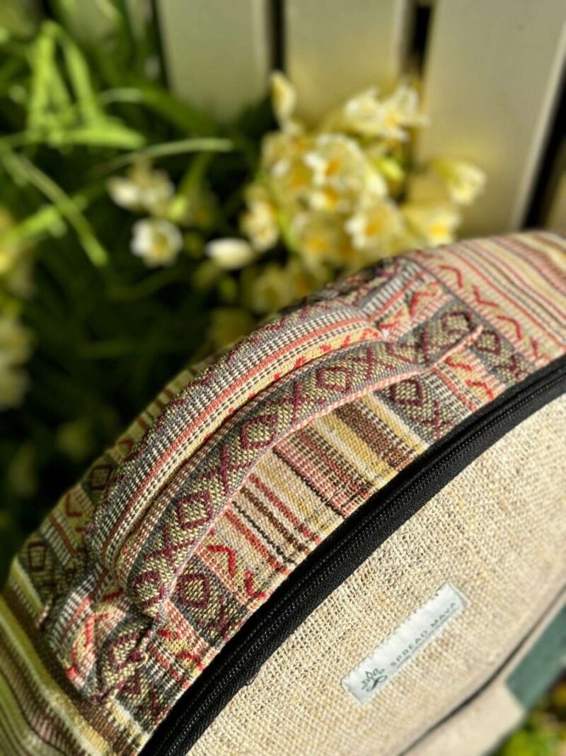 sunrays round hemp shoulder bag handle