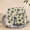 hemp print hemp side bag on table