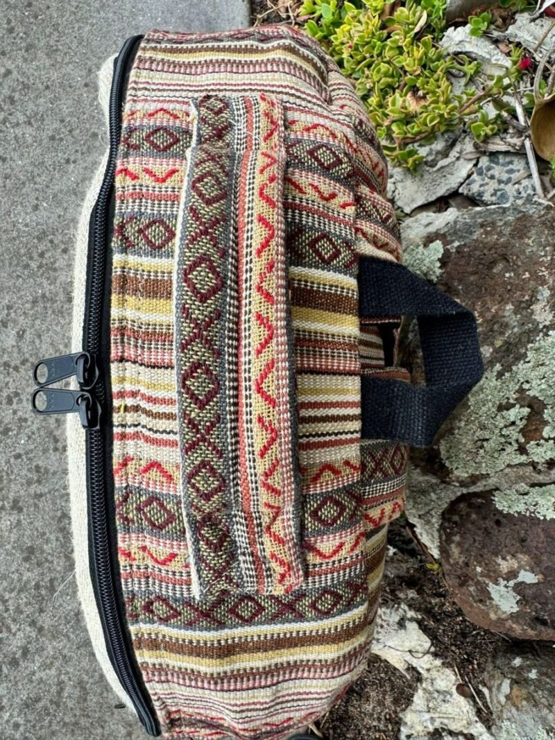 top view of sunrays hemp shamanic drum cover