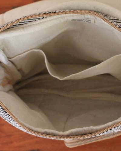 mushroom print hemp side bag inside