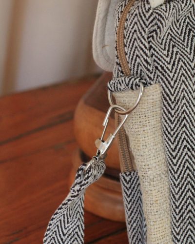 mushroom print hemp side bag strap zoom