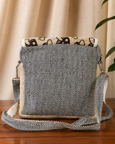 Shroom Hemp Side Bag - Handmade Eco Festival Purse - Designed in Australia - Image 3