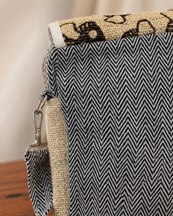 Shroom Hemp Side Bag - Handmade Eco Festival Purse - Designed in Australia - Image 6