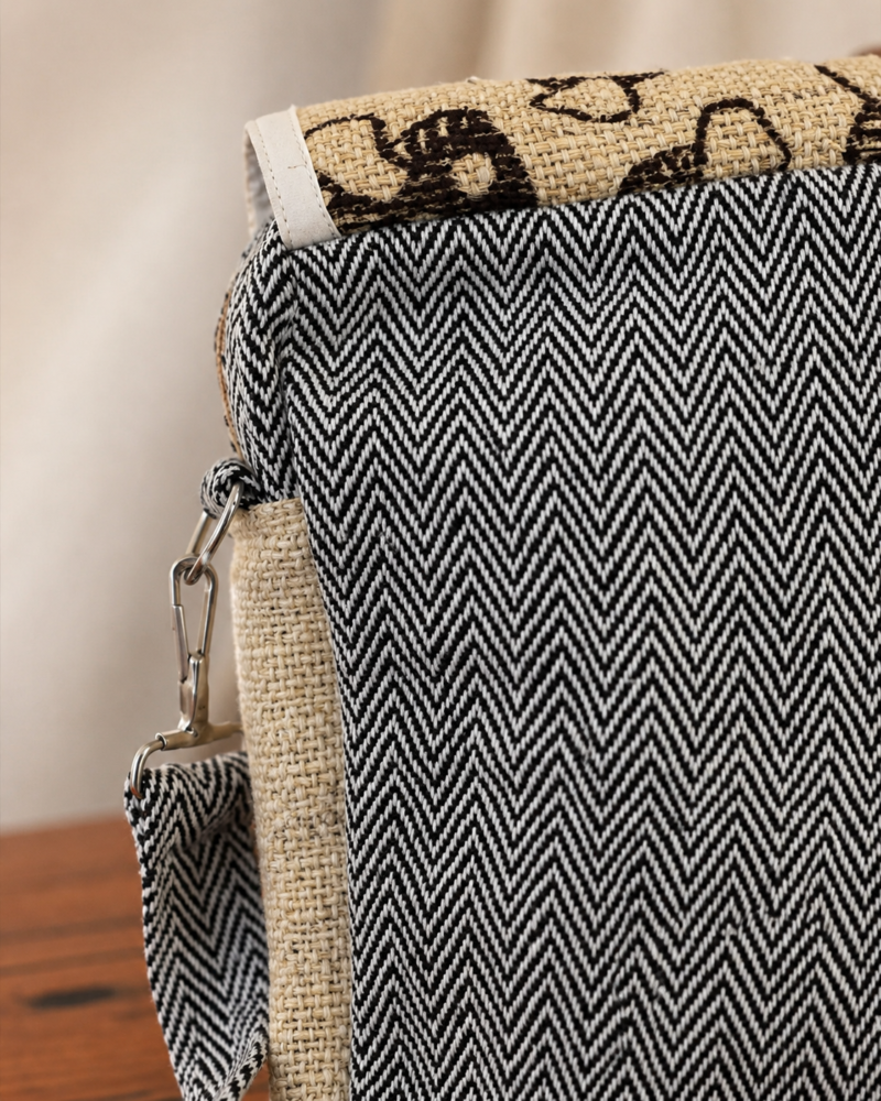 Shroom Hemp Side Bag - Handmade Eco Festival Purse - Designed in Australia - Image 6