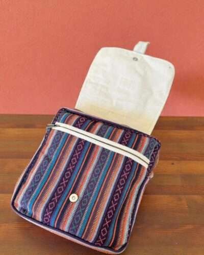 Colorful Hemp Side Bag with Flap: Bright - Image 2
