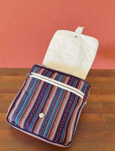 Colorful Hemp Side Bag with Flap: Bright - Image 2