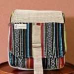 Colorful Hemp Side Bag with Flap: Bright