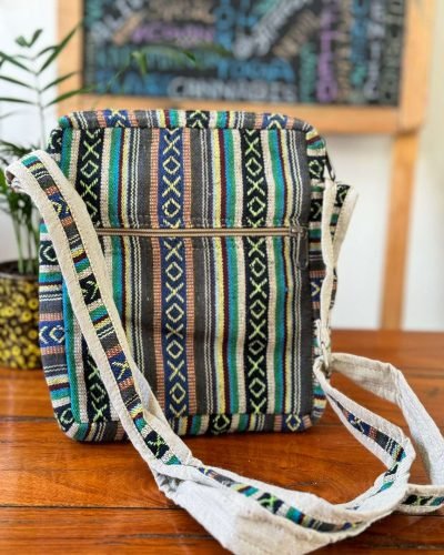 green mix mushroom embroidery shoulder bag