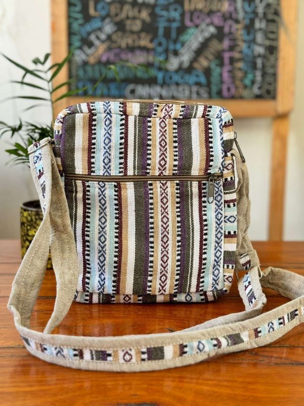 Tree Embroidery Hemp Side Bag - Image 3