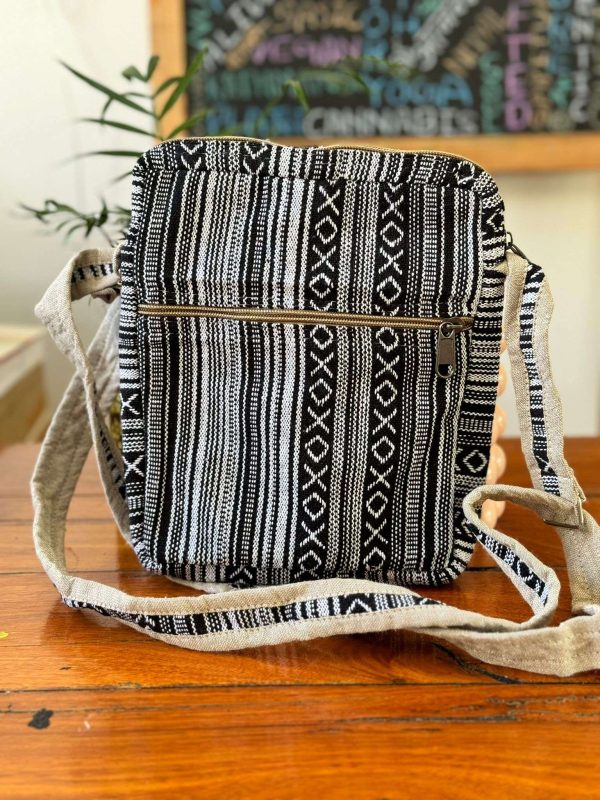 Tree Embroidery Hemp Side Bag - Image 9