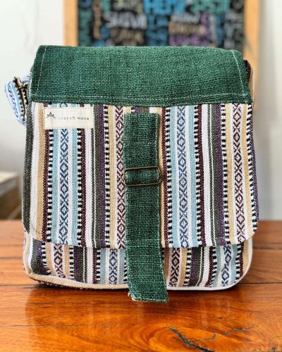green mix side bag with flap