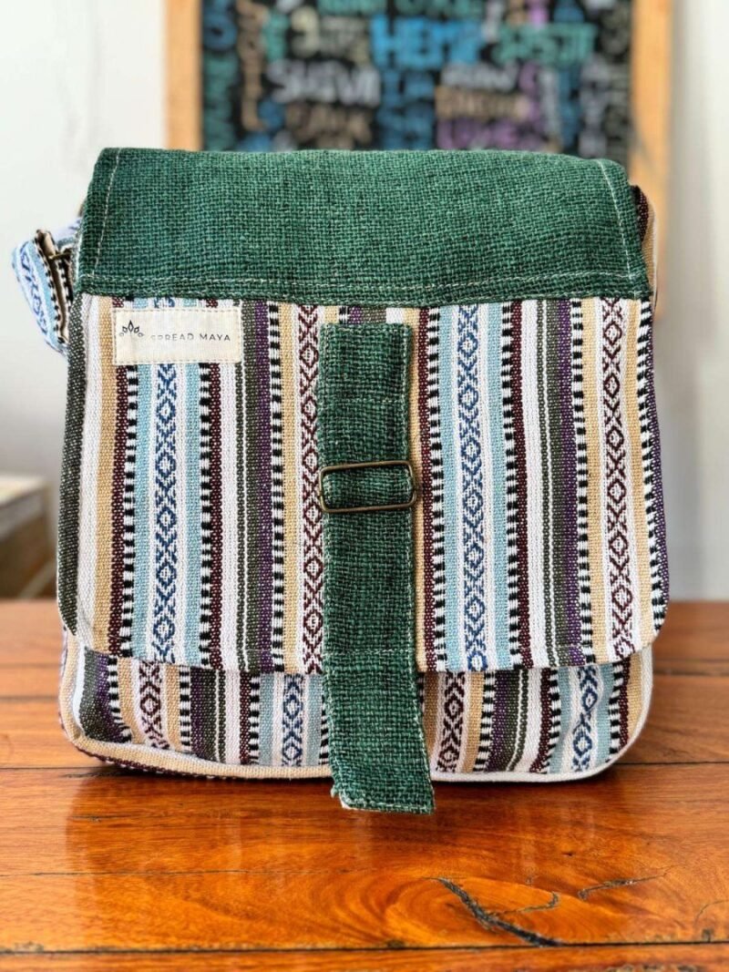 green mix side bag with flap