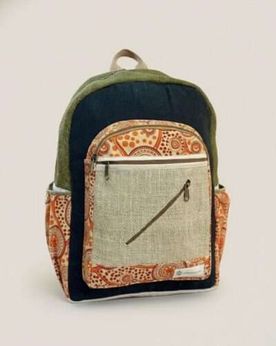 colortrail hemp backpack in plain background