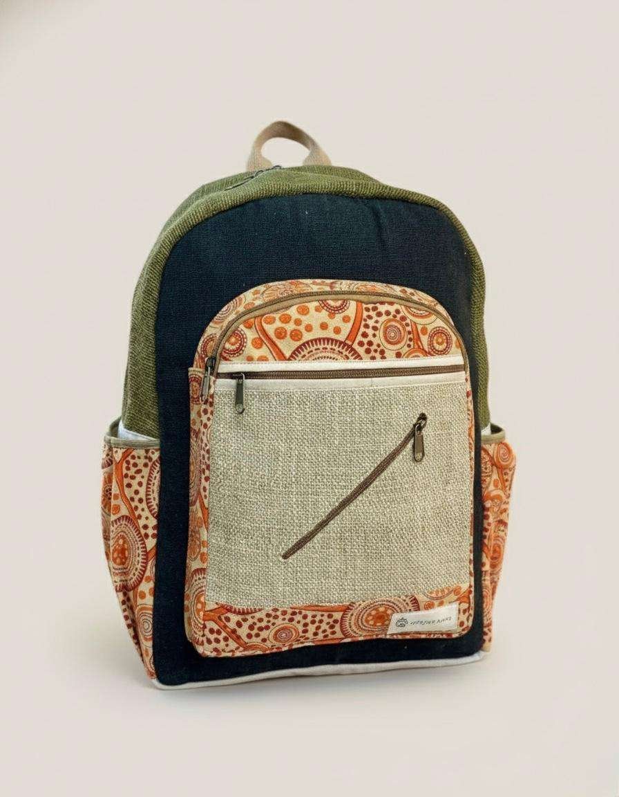 colortrail hemp backpack in plain background